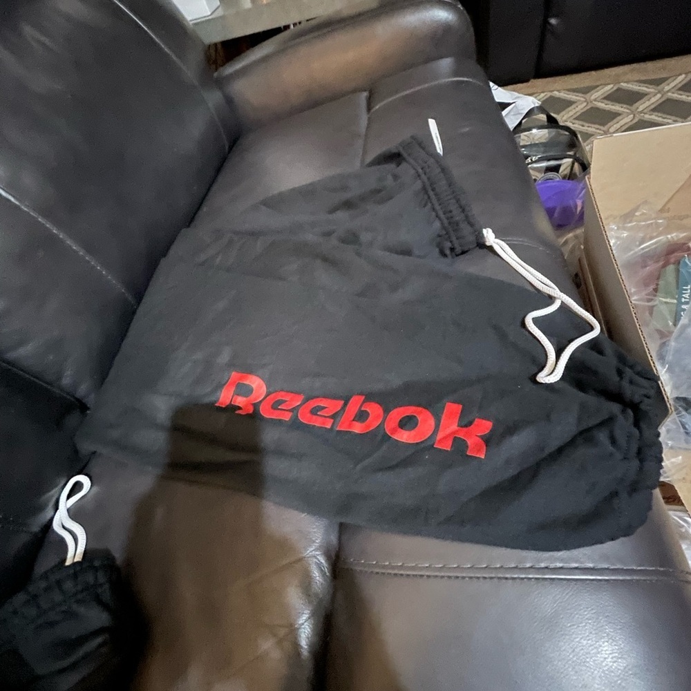 Reebok Black Sweatpants with Red Logo 2XL